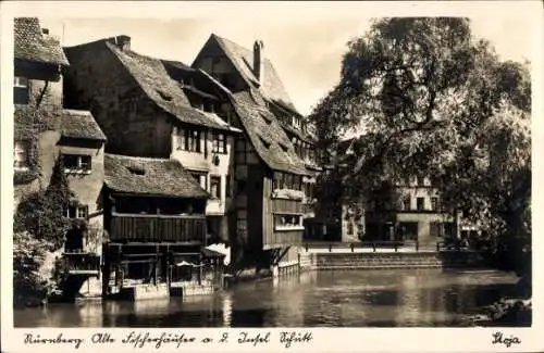 Ak Nürnberg in Mittelfranken, Alte Fischerhäuser, Insel Schütt