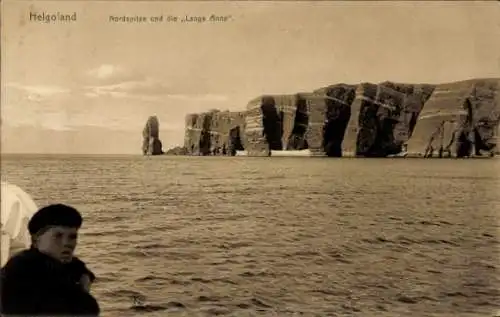 Ak Nordseebad Helgoland, Blick auf die Nordspitze und die Lange Anna