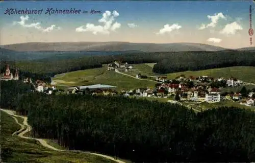 Ak Hahnenklee Bockswiese Goslar im Harz, Höhenkurort  Dorfansicht, malerische Landschaft