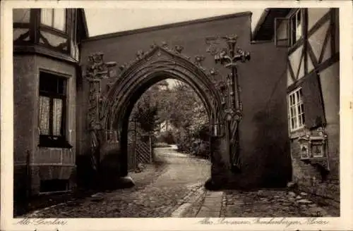 Ak Goslar am Harz, Bogen, historische Architektur, Pfad, Garten, Strasse