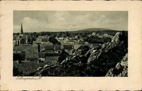 Ak Elbingerode Oberharz am Brocken, Schöne Landschaft, Dörfliche Szenerie, Kirchen- und Hausda...