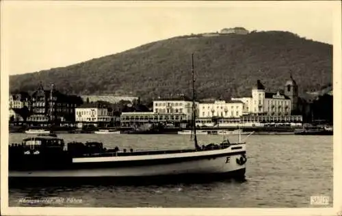 Foto Ak Königswinter Rhein, Flusspartie, Fähre bei der Überfahrt