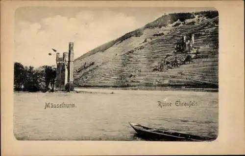 Ak Bingerbrück Bingen am Rhein, Mäuseturm, Ruine Ehrenfels