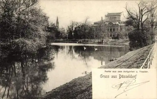 Ak Düsseldorf am Rhein, Hofgarten, Theater