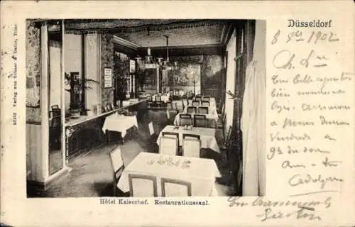 Ak Düsseldorf am Rhein, Hôtel Kaiserhof, Restaurationssaal