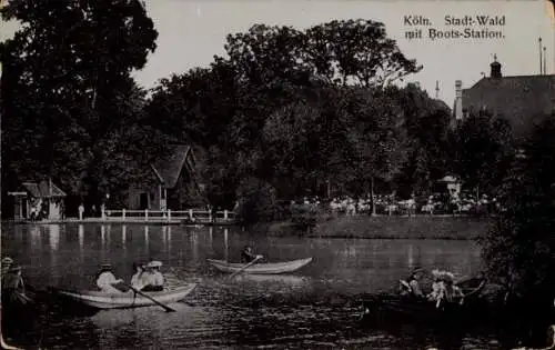 Ak Köln am Rhein, Stadt-Wald, Boots-Station