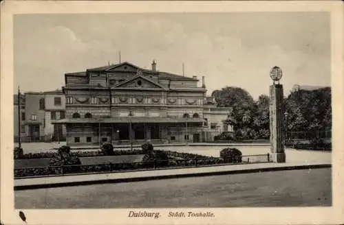 Ak Duisburg im Ruhrgebiet, Städtische Tonhalle, historische Architektur, gepflegte Gartenlands...