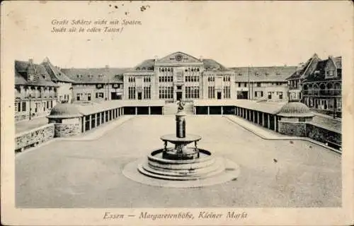 Ak Margarethenhöhe Essen Ruhrgebiet, Architektur, Springbrunnen, Margaretenhöhe, Kleiner Markt