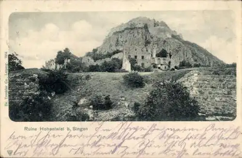 Ak Singen Hohentwiel Baden Württemberg, Ruine Hohentwiel, Berglandschaft, historische Ruinen