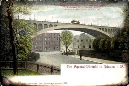 Ak Plauen im Vogtland, Syratalviadukt, Brücke, historische Architektur, Landschaft