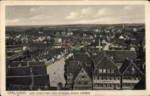 Ak Crailsheim in Württemberg, Stadtansicht von  Blick vom Stadtturm gegen Norden, Karl Arnald