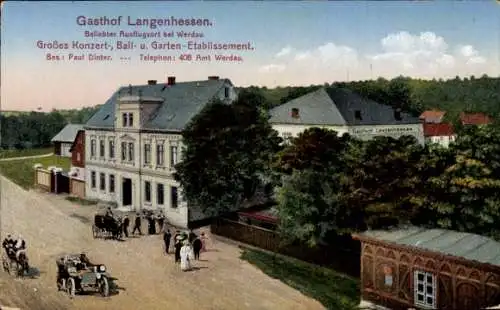 Ak Langenhessen Werdau in Sachsen, Gasthof Langenhessen