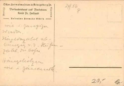 Ak Bordehnen Ostpreußen, Vorlaubenhaus