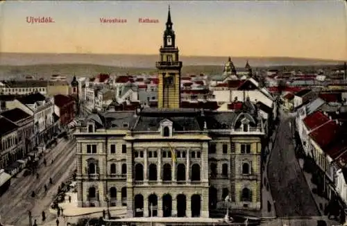Ak Novi Sad Újvidék Neusatz Serbien, Rathaus von Ujvidék, historische Architektur, städtische ...