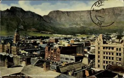 Ak Cape Town Kapstadt Südafrika, Blick auf  Tafelberg im Hintergrund, historische Architektur