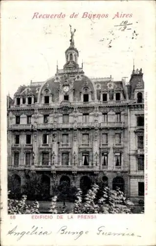 Ak Buenos Aires Argentinien, EDIFICIO DE LA PRENSA, historische Architektur, Monument auf dem ...