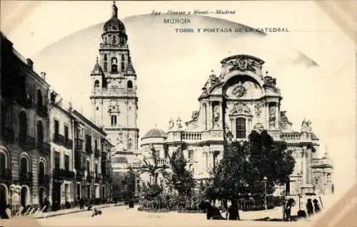 AK Stadt Murcia Spanien, Turm und Abdeckung der Kathedrale