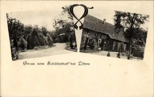 Ak Löhne in Westfalen, Schäferhof, Landschaft, Gebäude, Pflanzen