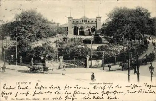 Ak Leipzig, Sächsisch Thüringische Ausstellung 1897, Bayrischer Bahnhof, Ankunftsbereich, Leipzig