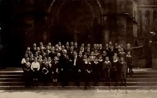 Ak Leipzig, Sächsisch Thüringische Ausstellung 1897, Thomanerchor, Prof. Straube, Günther Ram,...