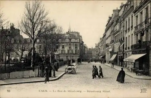 Ak Caen Calvados, Rue de Strasbourg