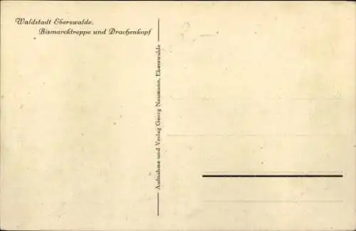 Ak Eberswalde, Bismarcktreppe, Drachenkopf