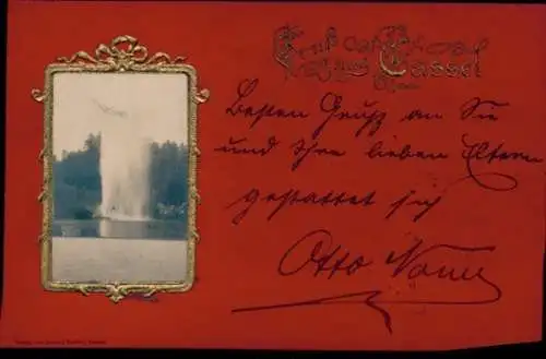 Präge Passepartout Ak Kassel, Fontaine