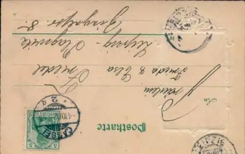 Präge Passepartout Ak Kassel, Fontaine