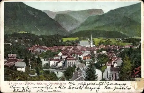 Ak Ischl Oberösterreich, Blick vom Kalvarienberg