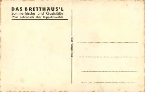 Ak Johnsbach Glashütte im Osterzgebirge, Das Bretthäusl