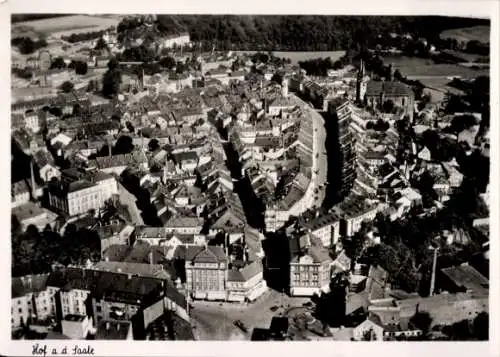 Ak Hof an der Saale Oberfranken Bayern, Fliegeraufnahme