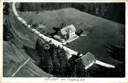Ak Zuflucht Bad Peterstal Griesbach im Schwarzwald, Fliegeraufnahme
