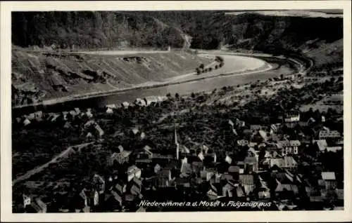 Ak Niederemmel Piesport an der Mosel, Fliegeraufnahme