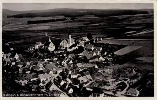 Ak Bissingen in Schwaben Bayern, Fliegeraufnahme
