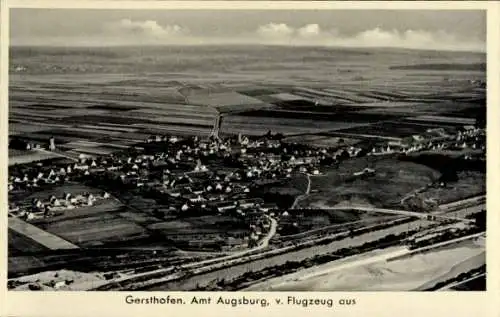 Ak Gersthofen in Schwaben, Fliegeraufnahme