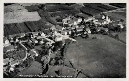 Ak Meilenhofen Mainburg im Hallertau Niederbayern, Fliegeraufnahme