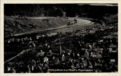 Ak Niederemmel Piesport an der Mosel, Fliegeraufnahme