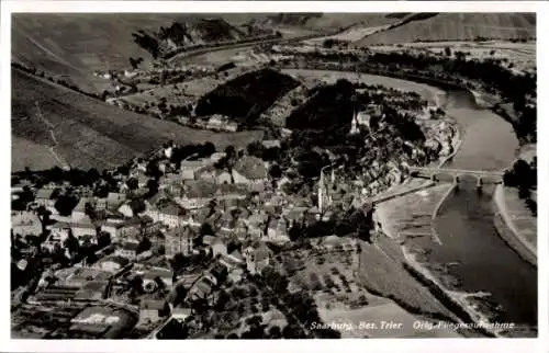 Ak Saarburg an der Saar Bezirk Trier, Fliegeraufnahme