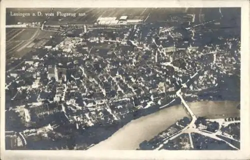 Ak Lauingen an der Donau Schwäbische Alb, Fliegeraufnahme