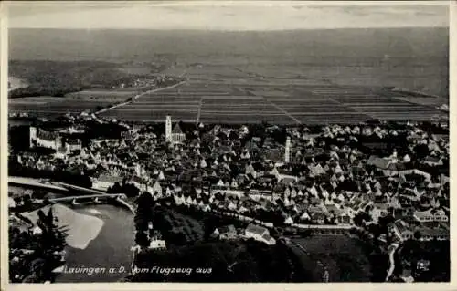 Ak Lauingen an der Donau Schwäbische Alb, Fliegeraufnahme