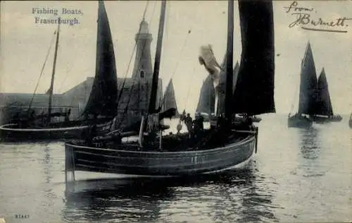 PC Fraserburgh Schottland, Fishing Boats, Lighthouse