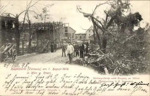 Ak Köln, Zerstörungen nach Hagelsturm 7. August 1898, Tornado, Alteburgerstraße