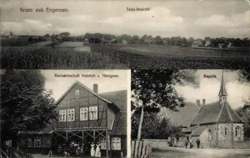 Ak Engensen Burgwedel Niedersachsen, Gesamtansicht, Kapelle, Gastwirtschaft Heinrich v. Hänigsen