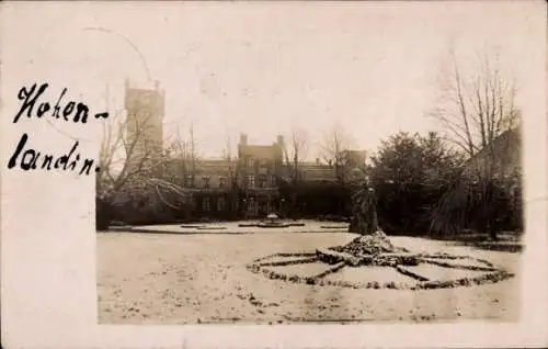 Foto Ak Hohenlandin Landin Schwedt an der Oder, Schloss, Parkanlage, Winter