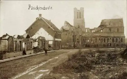 Foto Ak Paschendaele Passendale Westflandern, Kriegszerstörung I. WK