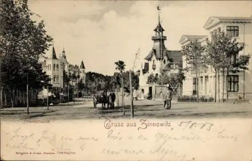 Ak Ostseebad Zinnowitz auf Usedom, Strandstraße