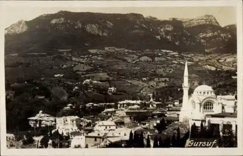 Foto Ak Gurzuf Gursuf Hursuf Krim Ukraine, Gesamtansicht, Moschee