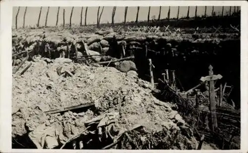 Foto Ak Zonnebeke Zonnebeeke Zonnebecke Westflandern, englische Stellung, Schützengraben 1. WK