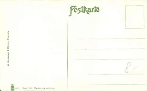 Ak Vor dem Sturm, Kriegsschiff auf rauer See