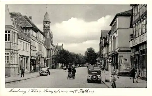 Ak Nienburg an der Weser, Langestraße, Rathaus, Geschäft Ernst Vest